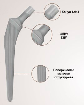ic прямая ножка Тип II (цементируемая)
